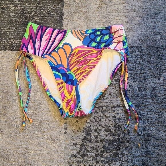 Trina‎ turk high womens side tie high waist hipster swimsuit bottoms size 2 - Picture 1 of 3